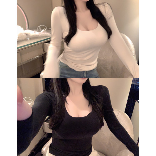 LaoLao醬「冬日剛需」美雅碧髮熱打底保暖上衣帶胸墊純欲百搭冬