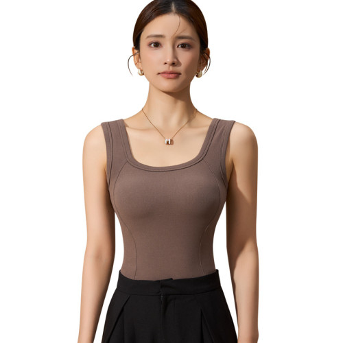 90白鴨絨石墨烯髮熱保暖背心女秋冬加絨加厚內搭打底防寒文胸內衣