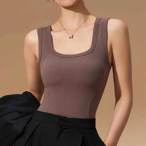 90白鴨絨石墨烯髮熱保暖背心女秋冬加絨加厚內搭打底防寒文胸內衣