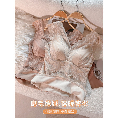 冬季保暖背心女士帶胸墊一體式打底貼身上衣內搭防寒德絨磨毛內衣 冬季保暖背心女士帶胸墊一體式打底貼身上衣內搭防寒德絨磨毛內衣