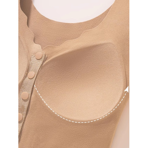 帶胸墊德絨保暖背心女秋冬加絨前開釦內穿馬甲中老年媽媽文胸一體 帶胸墊德絨保暖背心女秋冬加絨前開釦內穿馬甲中老年媽媽文胸一體