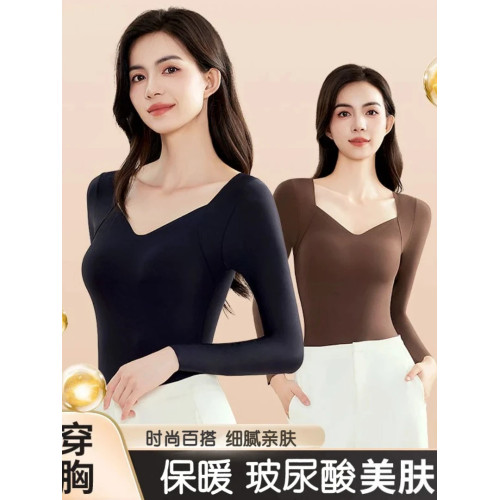 秋冬無痕雲朵肌底衣百搭內搭打底衫黑科技保暖帶胸墊長袖美膚衣 秋冬無痕雲朵肌底衣百搭內搭打底衫黑科技保暖帶胸墊長袖美膚衣