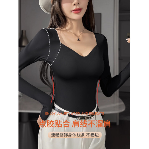 無痕2025秋冬新款保暖內衣免穿文胸內搭肌底打底衫帶胸墊長袖秋衣 無痕2025秋冬新款保暖內衣免穿文胸內搭肌底打底衫帶胸墊長袖秋衣