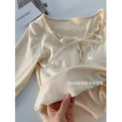 JoyceBra秋冬季加厚假兩件保暖內衣女帶胸墊內搭彈力顯瘦打底秋衣