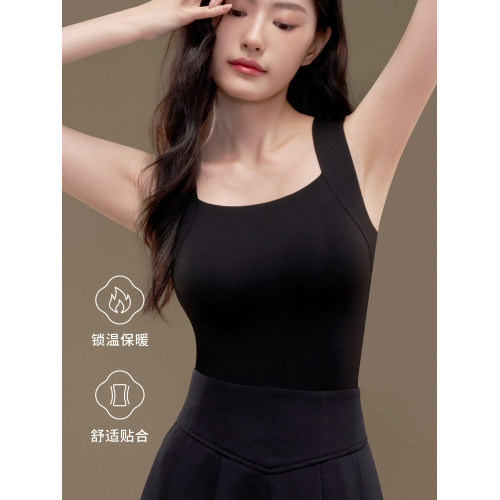 無痕粉底液背心內衣女款2025新款秋冬內搭帶胸墊一體打底衫肌底衣 無痕粉底液背心內衣女款2025新款秋冬內搭帶胸墊一體打底衫肌底衣