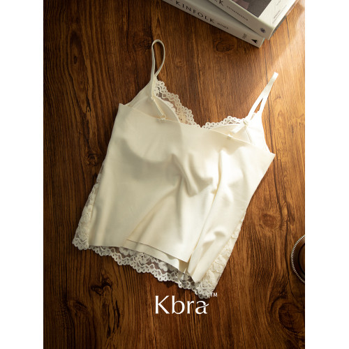 Kbra蕾絲磨毛保暖背心女2025新款帶胸墊免穿文胸一體式冬季打底衣 Kbra蕾絲磨毛保暖背心女2025新款帶胸墊免穿文胸一體式冬季打底衣