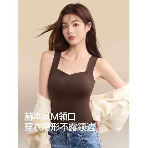 保暖背心女帶胸墊秋衣2025秋冬打底衫吊帶無痕保暖內搭上衣肌底衣 保暖背心女帶胸墊秋衣2025秋冬打底衫吊帶無痕保暖內搭上衣肌底衣