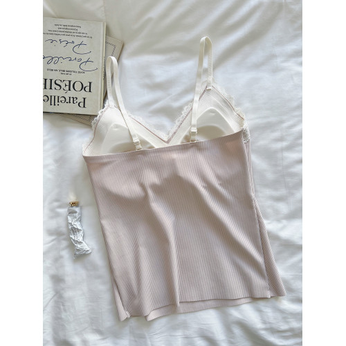 Kbra秋冬磨毛保暖蕾絲深V吊帶背心女帶胸墊聚攏內搭外穿打底上衣 Kbra秋冬磨毛保暖蕾絲深V吊帶背心女帶胸墊聚攏內搭外穿打底上衣