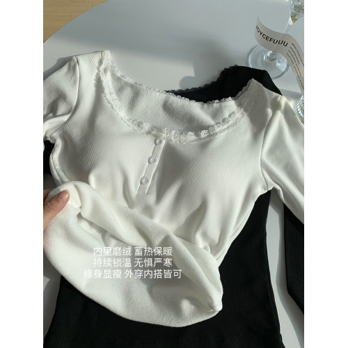 JoyceBra帶胸墊打底衫保暖內衣女秋冬加厚螺紋棉內搭外穿顯瘦秋衣