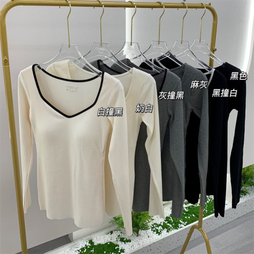 黛美茄8766抗菌羊絨蛋白打底上衣帶胸墊保暖內衣女低領髮熱秋冬季 黛美茄8766抗菌羊絨蛋白打底上衣帶胸墊保暖內衣女低領髮熱秋冬季