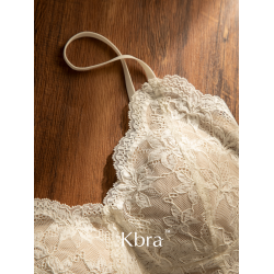 Kbra法式蕾絲磨毛加薄絨吊帶背心女冬保暖帶胸墊內搭一體打底上衣