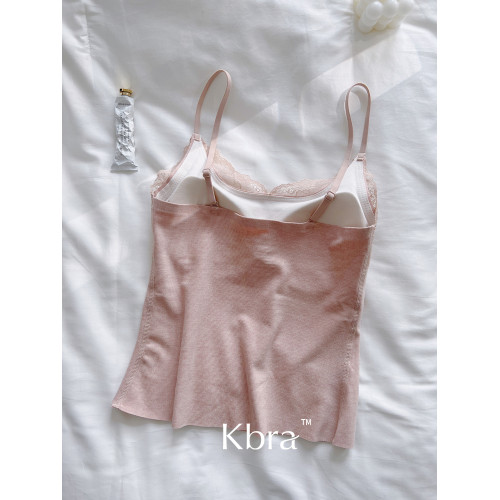 Kbra蕾絲v領保暖背心女2025新款冬季微磨毛自髮熱帶胸墊內搭上衣 Kbra蕾絲v領保暖背心女2025新款冬季微磨毛自髮熱帶胸墊內搭上衣