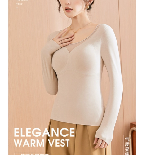 石墨烯自髮熱保暖背心女固定杯長袖無痕無鋼圈文胸塑身3D有型內衣 石墨烯自髮熱保暖背心女固定杯長袖無痕無鋼圈文胸塑身3D有型內衣