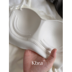 Kbra法式蕾絲領保暖背心女2025新款帶胸墊冬季加絨內搭打底上衣