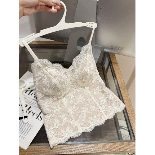 保暖背心內衣女帶胸墊2025新款秋冬季法式性感蕾絲內搭吊帶打底衫