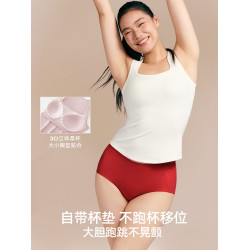 菇娘家德絨保暖背心女帶胸墊加絨冬保暖內衣內搭秋衣2025新款打底