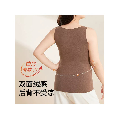 仙女靜自製大碼胖mm保暖背心女帶胸墊一體秋冬熱磨毛防寒免穿文胸 仙女靜自製大碼胖mm保暖背心女帶胸墊一體秋冬熱磨毛防寒免穿文胸