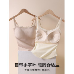 保暖吊帶背心內衣女士2025新款帶胸墊加絨發熱防寒可外穿秋冬上衣