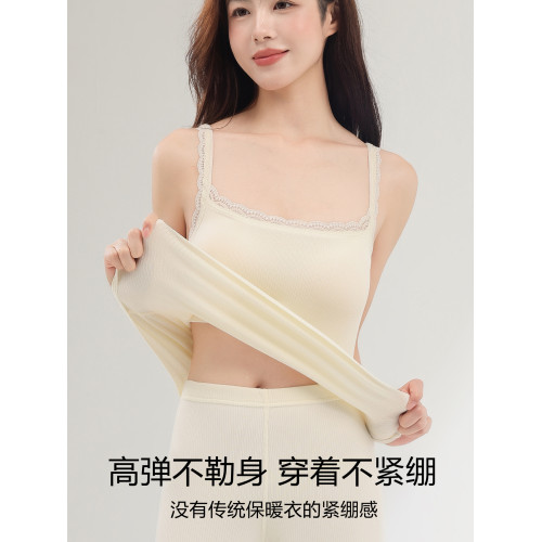 保暖吊帶背心內衣女士2025新款帶胸墊加絨發熱防寒可外穿秋冬上衣
