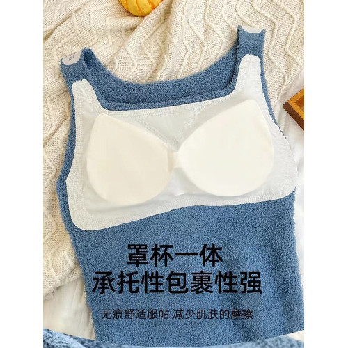 秋冬新款百搭羊羔絨保暖內衣背心女文胸帶胸墊加絨一體長款打底衫 秋冬新款百搭羊羔絨保暖內衣背心女文胸帶胸墊加絨一體長款打底衫