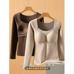 石墨烯保暖內衣套裝女2025冬季帶胸墊秋衣秋褲內穿加絨加厚髮熱