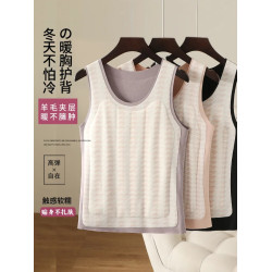 德絨保暖背心女款秋冬內衣加絨加厚2025新款羊毛打底內搭貼身吊帶