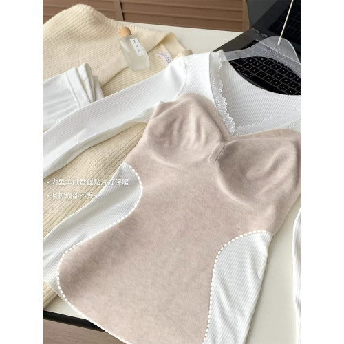 10A羊絨保暖內衣女加絨加厚秋衣秋褲套裝2025秋冬新款帶胸墊上衣 10A羊絨保暖內衣女加絨加厚秋衣秋褲套裝2025秋冬新款帶胸墊上衣