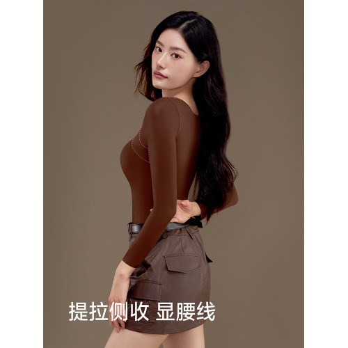 草本初色保暖內衣女帶胸墊上衣無痕打底衫美膚肌底衣秋冬季可外穿 草本初色保暖內衣女帶胸墊上衣無痕打底衫美膚肌底衣秋冬季可外穿