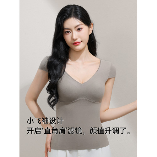 貓人保暖內衣女帶胸墊秋冬季髮熱防寒無痕隱形內搭打底衫2025新款 貓人保暖內衣女帶胸墊秋冬季髮熱防寒無痕隱形內搭打底衫2025新款