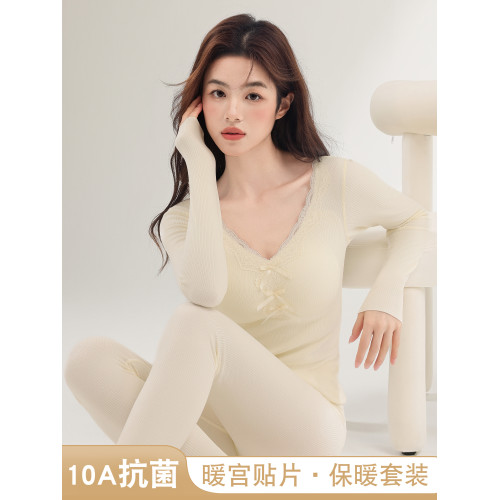 保暖內衣女士帶胸墊加絨加厚髮熱綿羊毛打底秋衣秋褲2025新款冬季 保暖內衣女士帶胸墊加絨加厚髮熱綿羊毛打底秋衣秋褲2025新款冬季