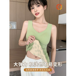 加絨髮熱女士無痕保暖背心帶胸墊內搭內穿打底衫貼身內衣冬季女款