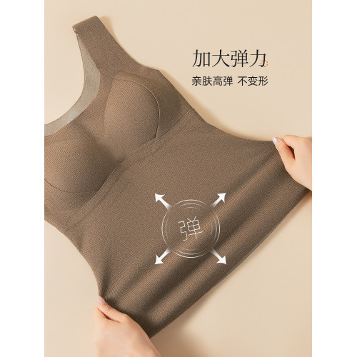 雅鹿保暖背心女士帶胸墊冬季新款內搭羊毛蠶絲女款加絨德打底上衣 雅鹿保暖背心女士帶胸墊冬季新款內搭羊毛蠶絲女款加絨德打底上衣
