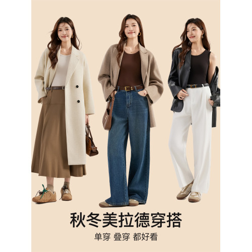 貓人白色羊毛保暖背心女款內搭無痕打底2025秋冬遮副乳顯瘦上衣新