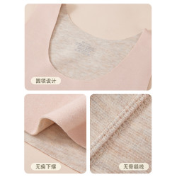 健丹鳥德絨髮熱羊毛蠶絲無痕保暖背心女內衣加絨打底衫秋上衣冬季