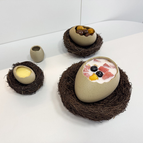 鳥巢蛋殼碗創意鴕鳥蛋餐具燒烤店甜品店擺盤生日特色餐廳拍照餐盤 鳥巢蛋殼碗創意鴕鳥蛋餐具燒烤店甜品店擺盤生日特色餐廳拍照餐盤