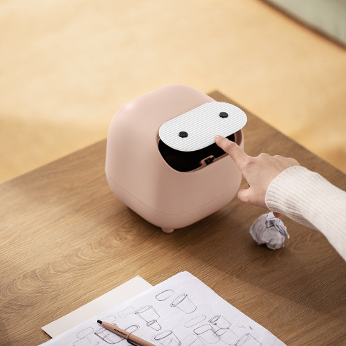 忍者桌面垃圾桶臥室辦公室迷你收納桶帶蓋按壓式車用紙巾簍