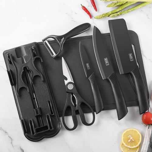 不鏽鋼刀具套裝帶刀套不鏽鋼不沾漆組合菜刀套裝刀廚房家用水果刀 不鏽鋼刀具套裝帶刀套不鏽鋼不沾漆組合菜刀套裝刀廚房家用水果刀