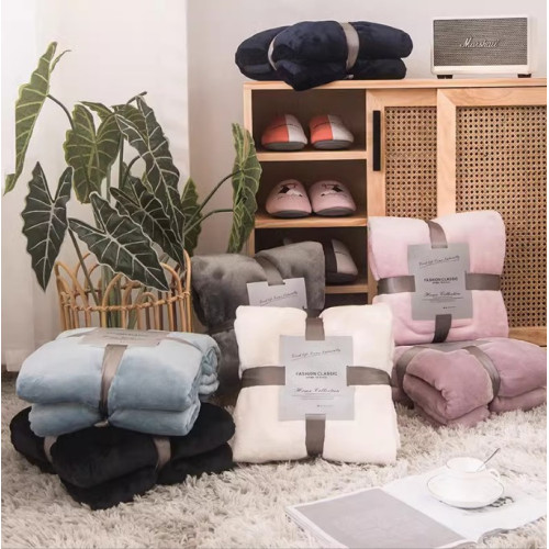 毛毯禮品法蘭絨珊瑚絨純色毯子寵物婚慶單雙人空調絨毯