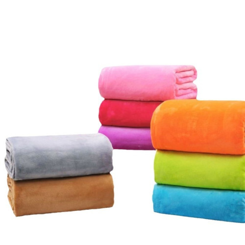 毛毯禮品法蘭絨珊瑚絨純色毯子寵物婚慶單雙人空調絨毯