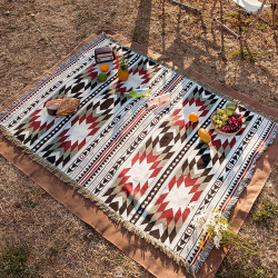 戶外露營毛毯復古毯桌布野餐墊民族風午休毯地毯棉布沙發巾桌布