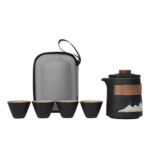 遠山陶瓷旅行茶具套裝可攜式防燙快客杯一壺四杯商務活動伴手禮品 遠山陶瓷旅行茶具套裝可攜式防燙快客杯一壺四杯商務活動伴手禮品