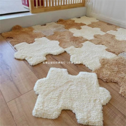 拼塊房間地毯客廳臥室邊毯榻榻米床毛墊滿鋪地毯客廳拼圖方塊拼圖