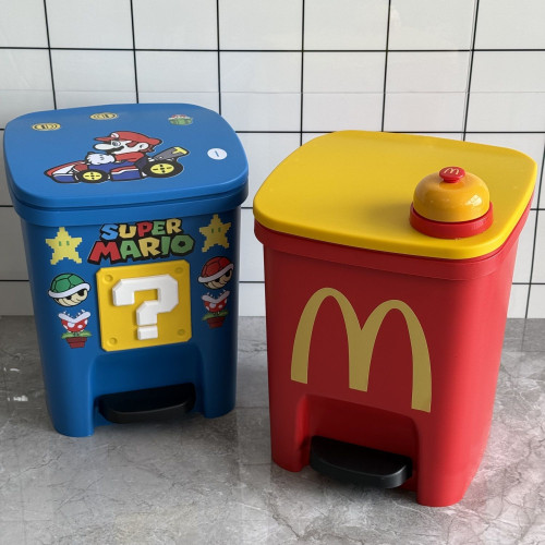 馬裡奧垃圾桶可愛卡通家用客廳臥室靜音大容量腳踩帶蓋衛生間廚房 馬裡奧垃圾桶可愛卡通家用客廳臥室靜音大容量腳踩帶蓋衛生間廚房