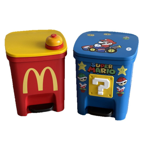 馬裡奧垃圾桶可愛卡通家用客廳臥室靜音大容量腳踩帶蓋衛生間廚房 馬裡奧垃圾桶可愛卡通家用客廳臥室靜音大容量腳踩帶蓋衛生間廚房