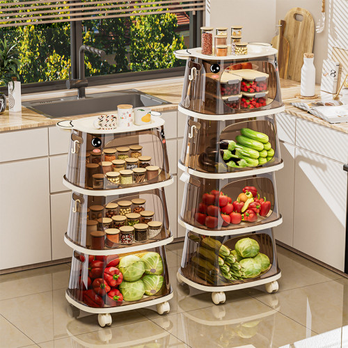 卡通可移動小推車家用客廳收納多層置物架大容量廚房衛浴整理櫃子 卡通可移動小推車家用客廳收納多層置物架大容量廚房衛浴整理櫃子