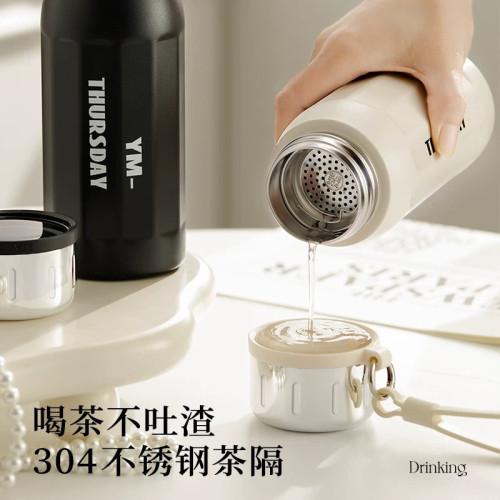 新款保溫杯大容量防漏羅馬學生水壺戶外便捷提手不鏽鋼男生杯