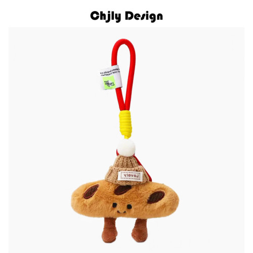 JC同款仿真可愛牛角包麵包公仔包包掛件創意毛絨蔬菜水果鑰匙扣女 JC同款仿真可愛牛角包麵包公仔包包掛件創意毛絨蔬菜水果鑰匙扣女