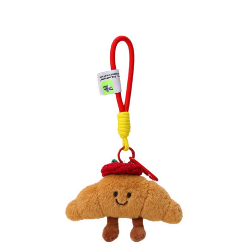 JC同款仿真可愛牛角包麵包公仔包包掛件創意毛絨蔬菜水果鑰匙扣女 JC同款仿真可愛牛角包麵包公仔包包掛件創意毛絨蔬菜水果鑰匙扣女