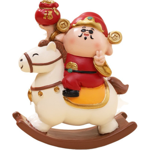 【馬上有錢】財神爺搖搖馬擺件玄關財神辦公室工位財運桌面裝飾品 【馬上有錢】財神爺搖搖馬擺件玄關財神辦公室工位財運桌面裝飾品