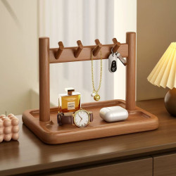 玄關置物架入戶進門桌面實木鑰匙收納擺件首飾展示掛架眼鏡放置架